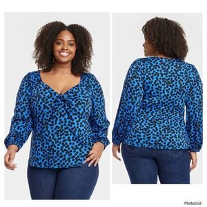 Ava & Viv Dotted Blouse
